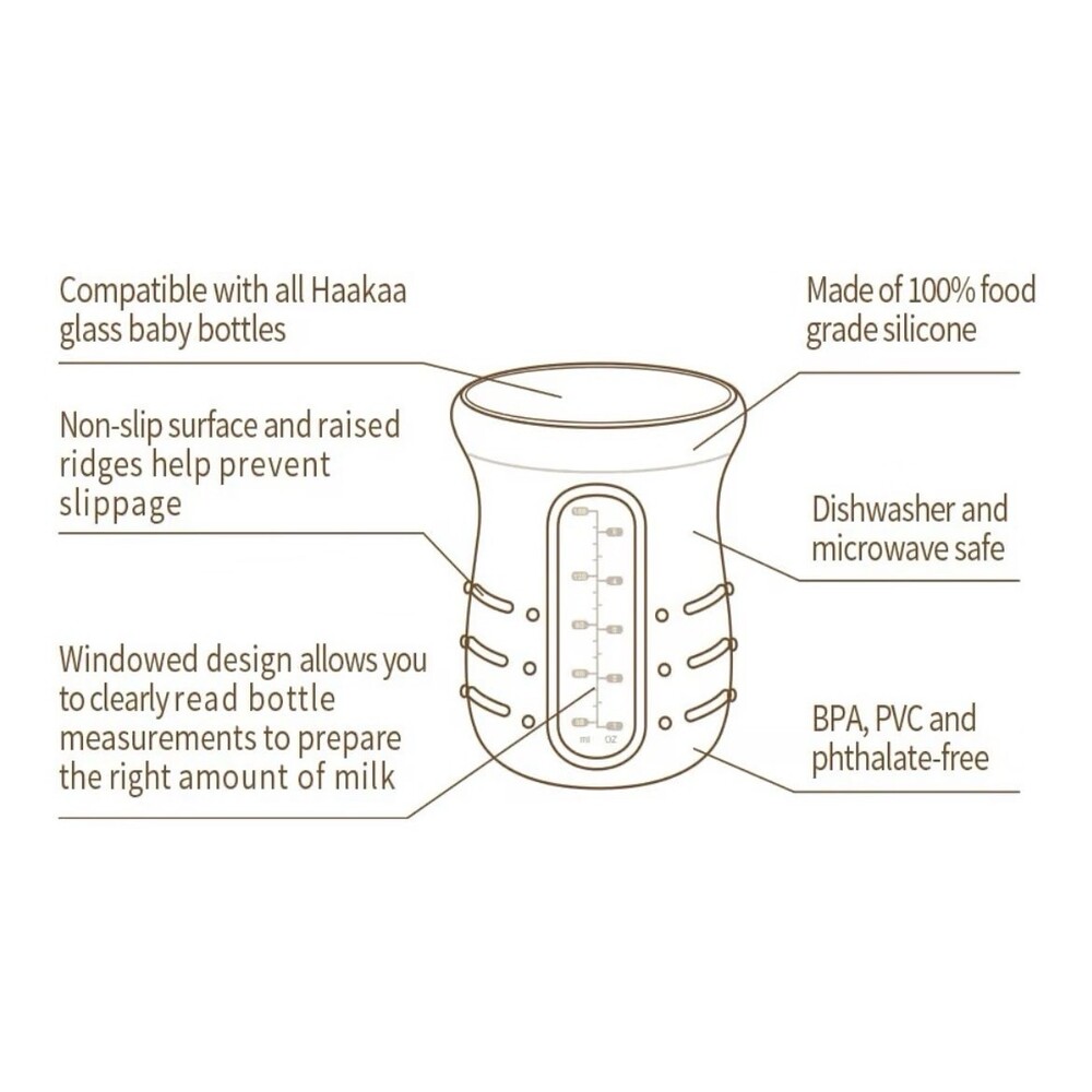 haakaa silicone glass baby bottle cover 2 pack NEW 180mL 6 oz size - Picture 4 of 10